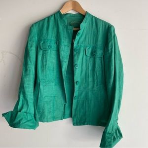 🌟Green linen jacket - Coldwater Creek